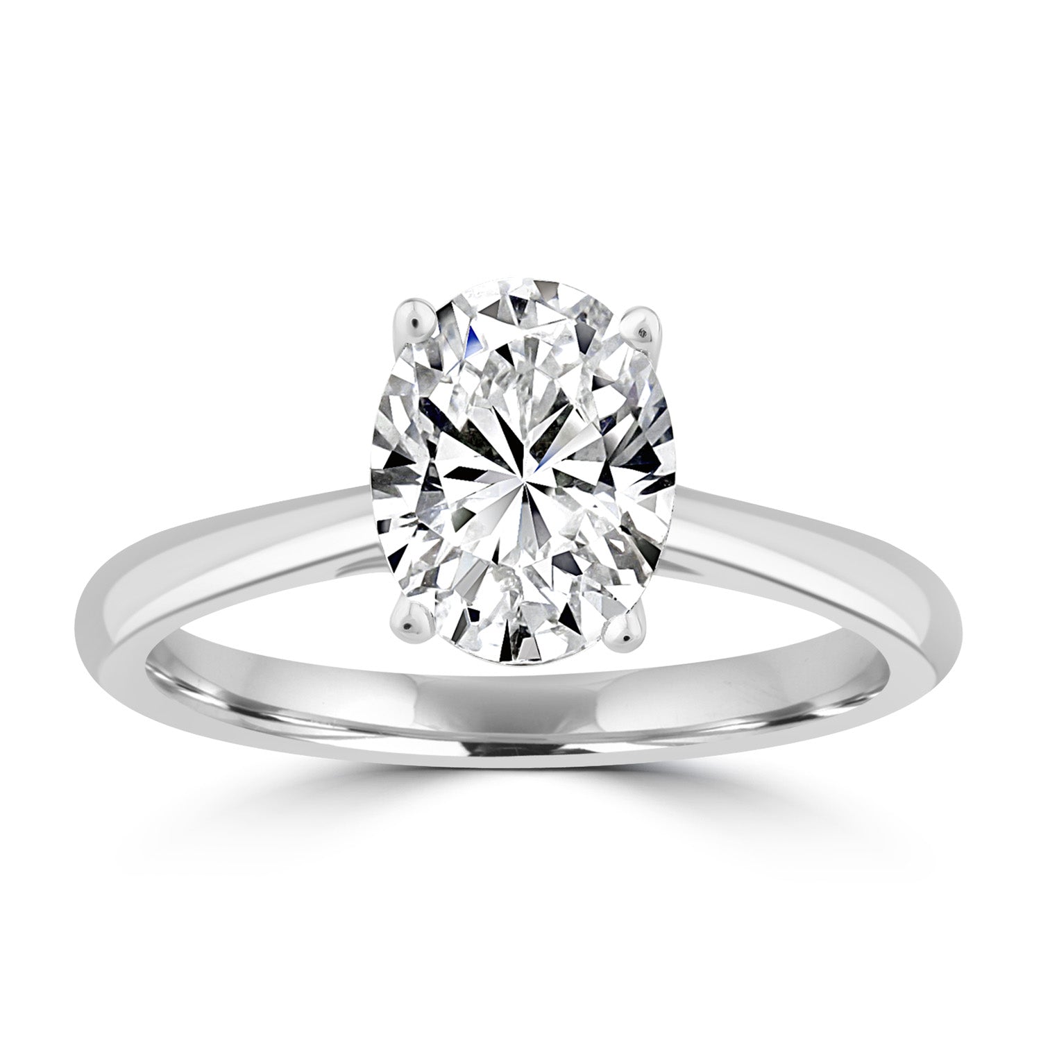 Oval cut diamond solitaire ring