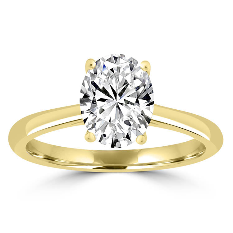 Oval cut diamond solitaire ring