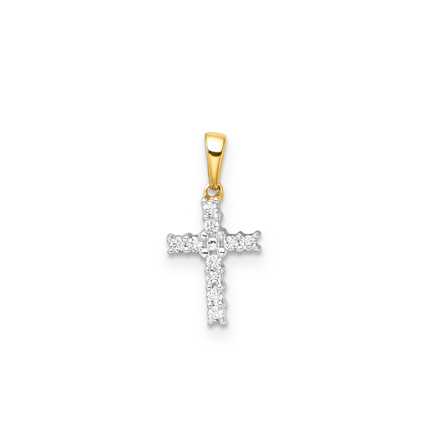 Diamond Cross Pendant | 9K Yellow Gold