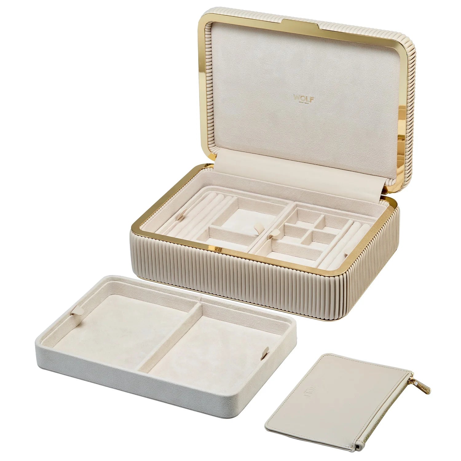 Wolf | "Bella" medium jewellery box | Bone