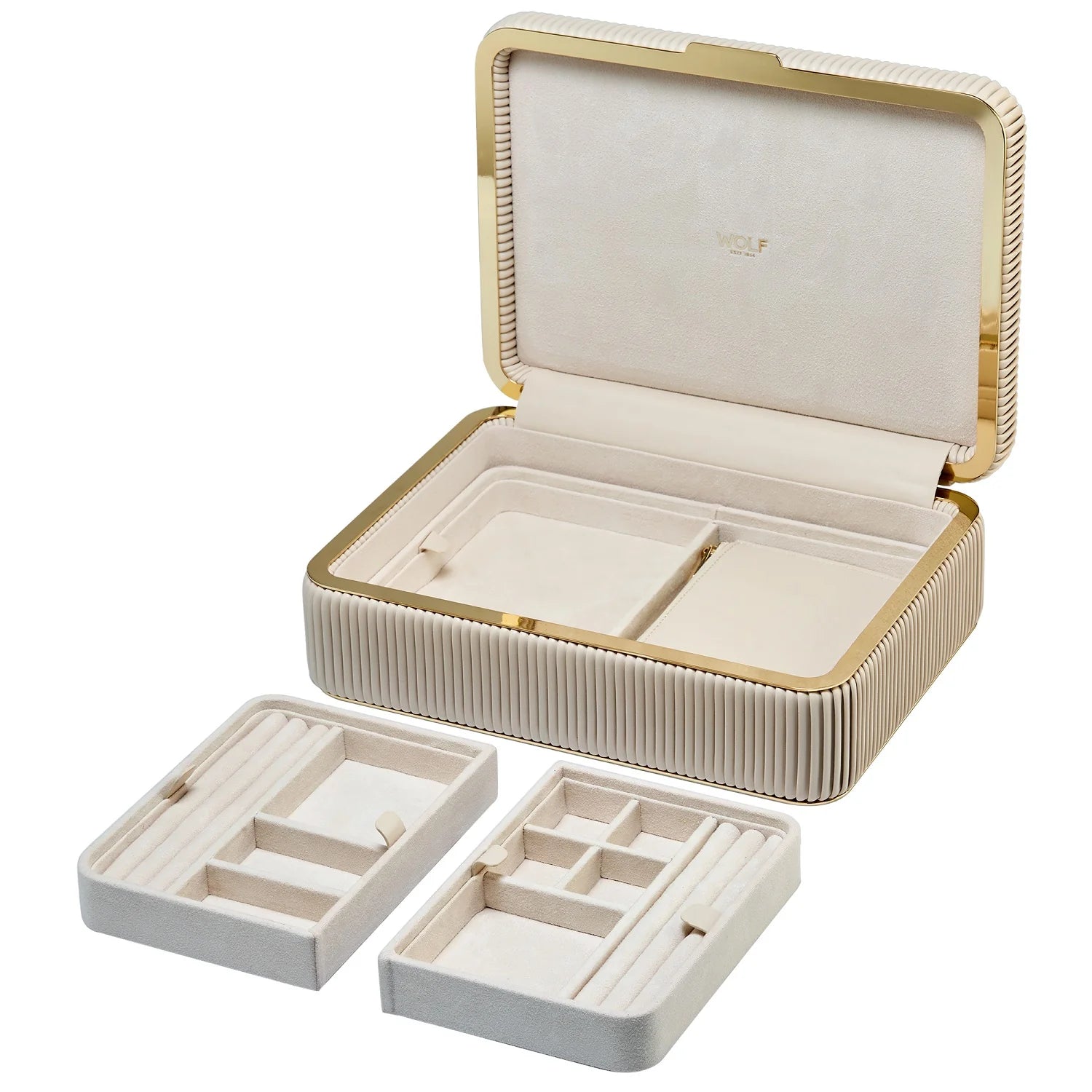 Wolf | "Bella" medium jewellery box | Bone