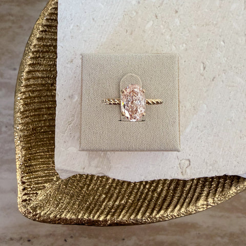 “Bella” | Pink Diamond Ring | 2.5ct or 3ct | 14k yellow gold