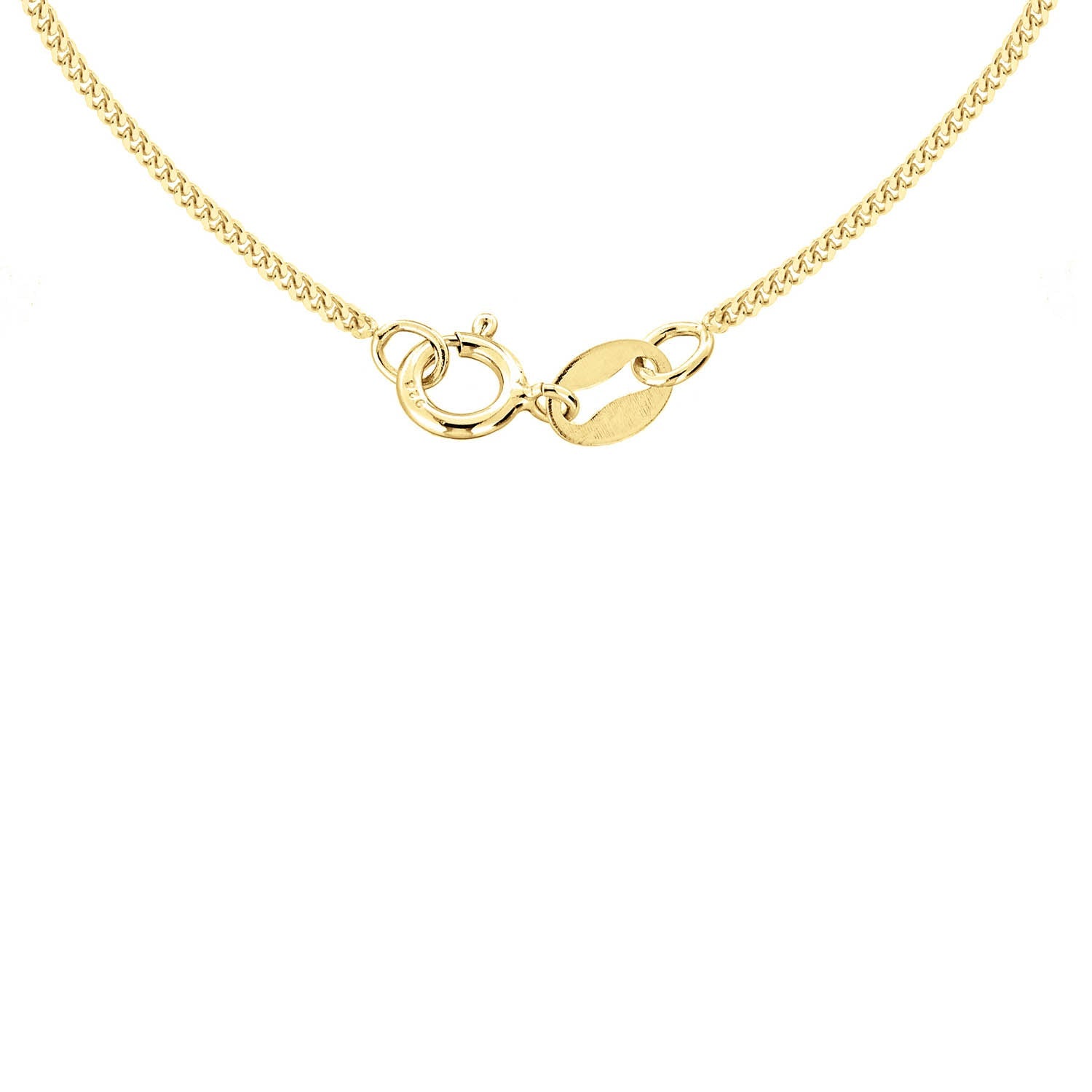 9K Yellow Gold Diamond Cut Adjustable Curb Chain 41cm-46cm | 1mm