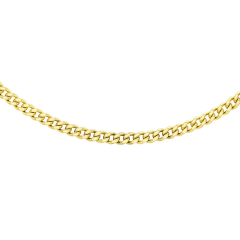 9K Yellow Gold Diamond Cut Adjustable Curb Chain 41cm-46cm | 1mm