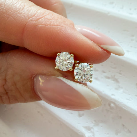 Diamond Stud Earrings | 1ct TDW | 9K Yellow Gold
