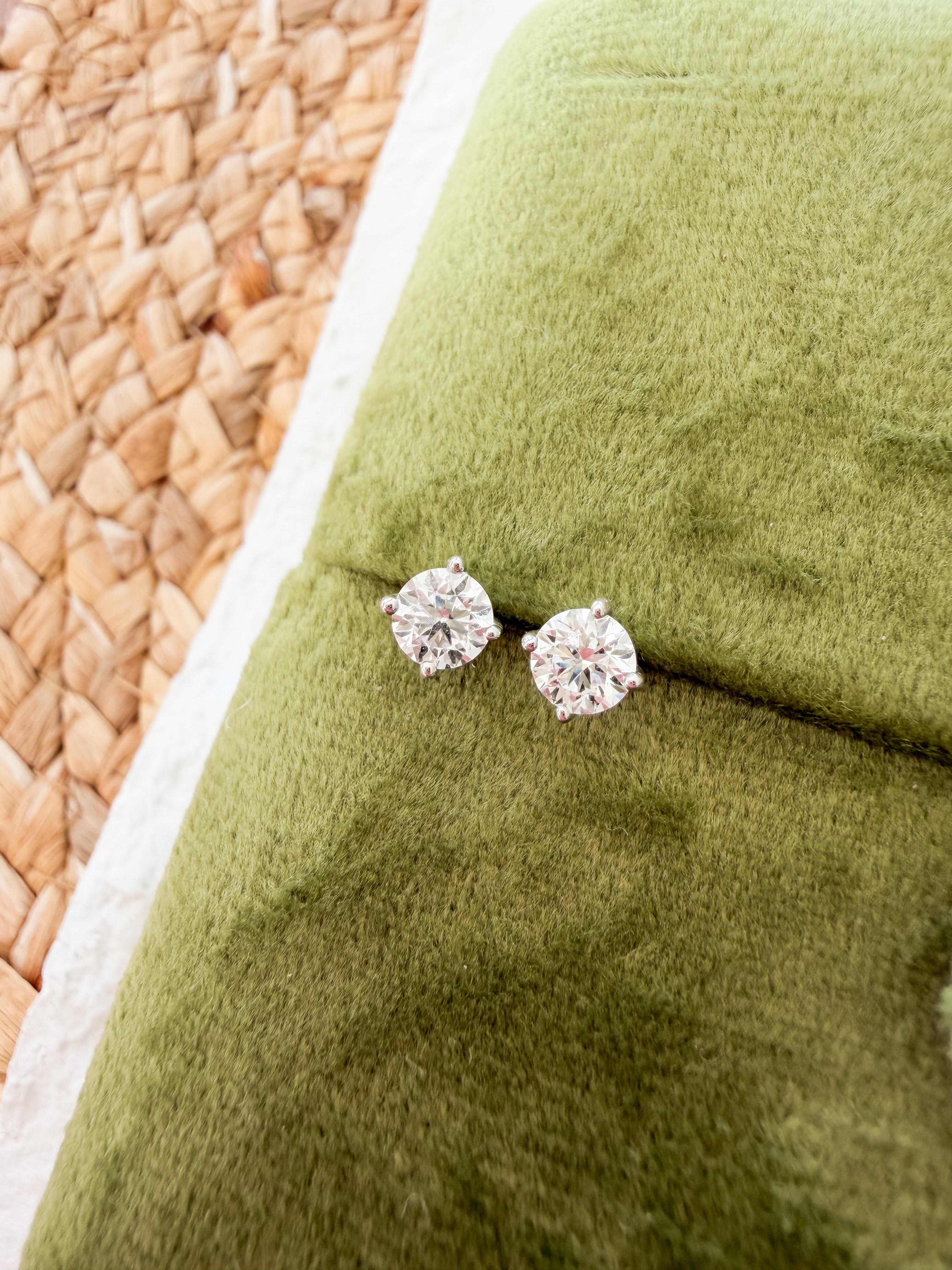 Diamond Stud Earrings | 1ct TDW | 9K White Gold