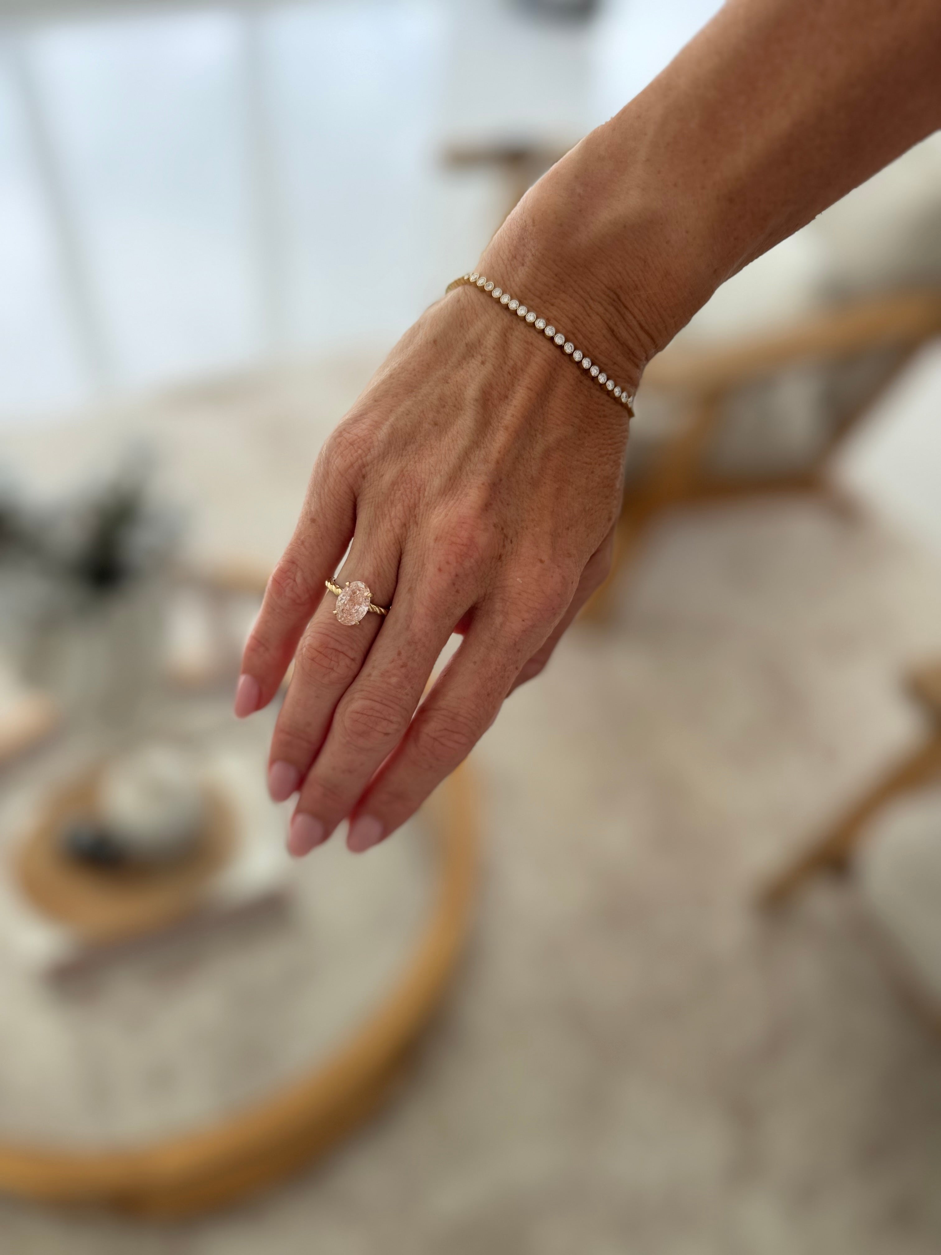 3ct Bezel Diamond Tennis Bracelet | 9K Yellow Gold