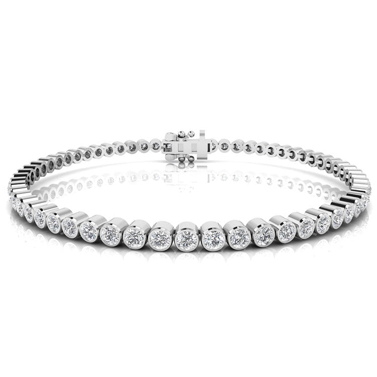 3ct Bezel Diamond Tennis Bracelet | 9K Yellow Gold
