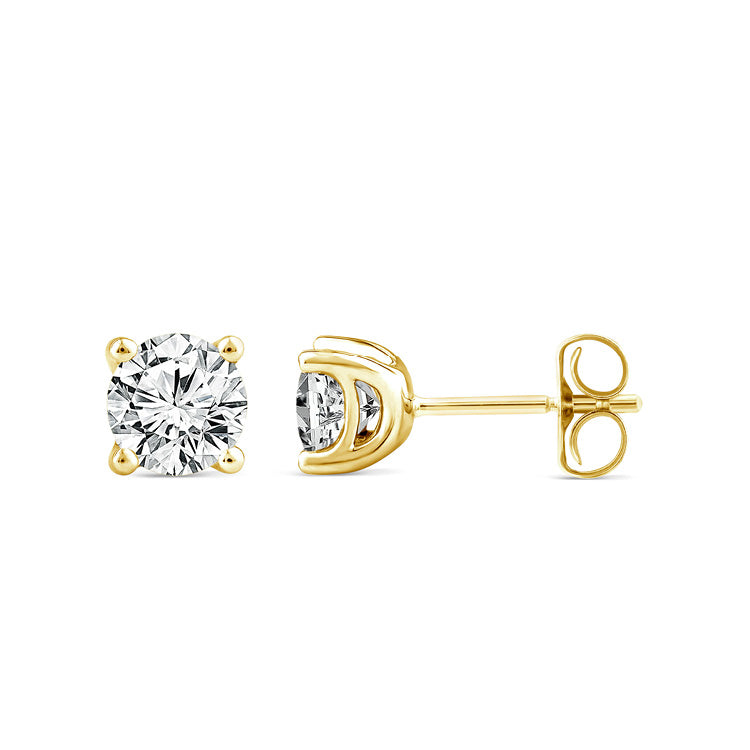 Diamond Stud Earrings | 1ct TDW | 9K Yellow Gold