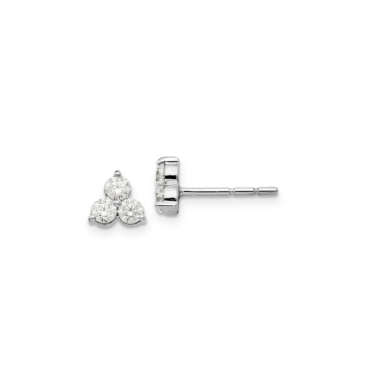 Diamond Cluster Earrings | 9K White Gold