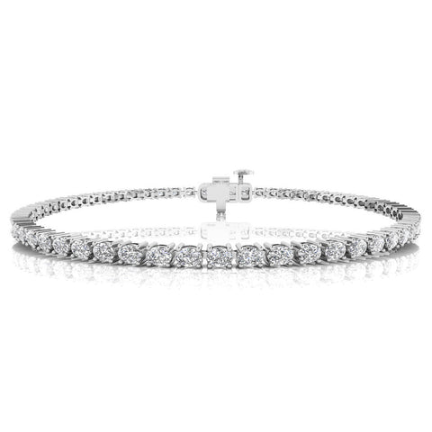Oval Diamond Tennis Bracelet | 9k white gold | 3ct TDW