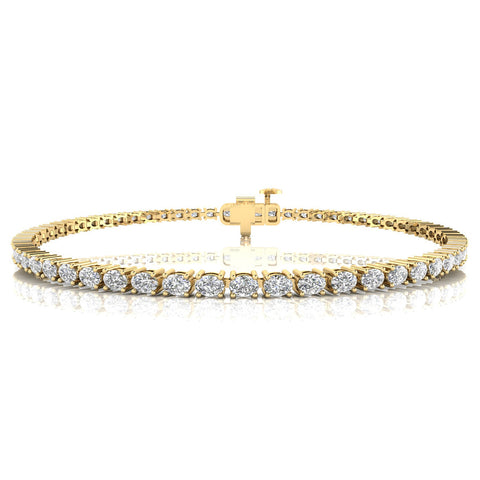 Oval Diamond Tennis Bracelet | 9k yellow gold | 3ct TDW