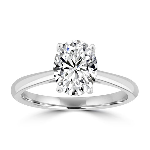Oval cut diamond solitaire ring
