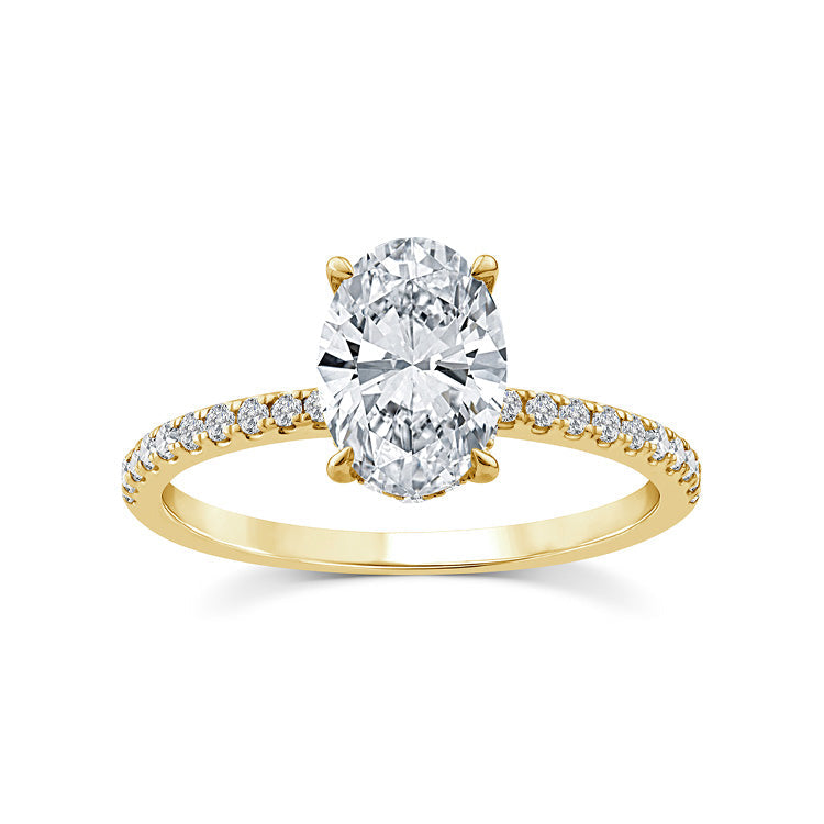 1.75ct TDW Oval Diamond Ring | 9K Yellow Gold