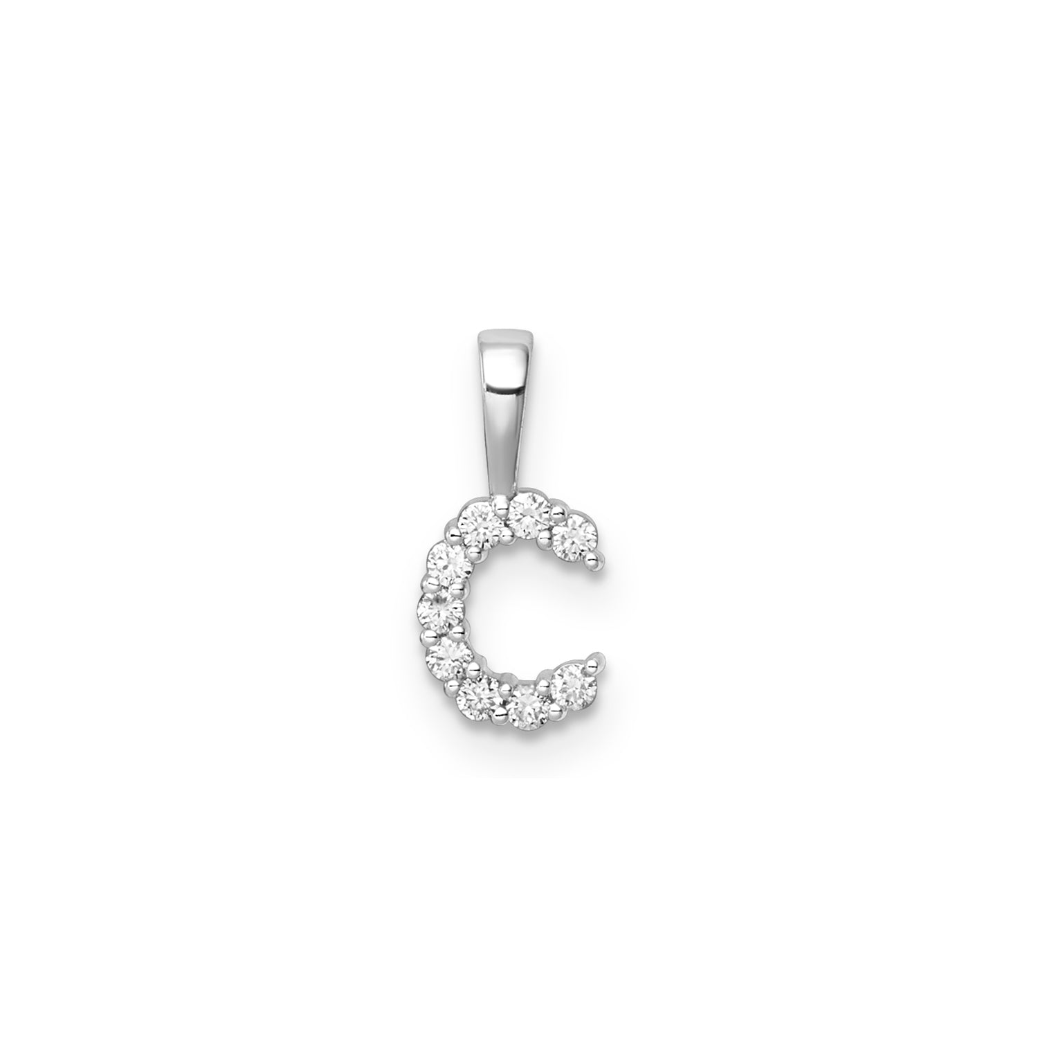 Diamond Initial Pendant | 9K White Gold
