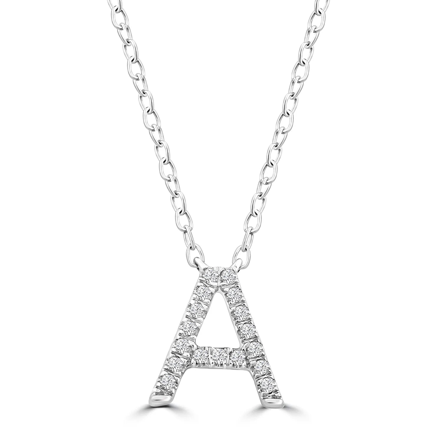 9k gold or white gold diamond initial pendant