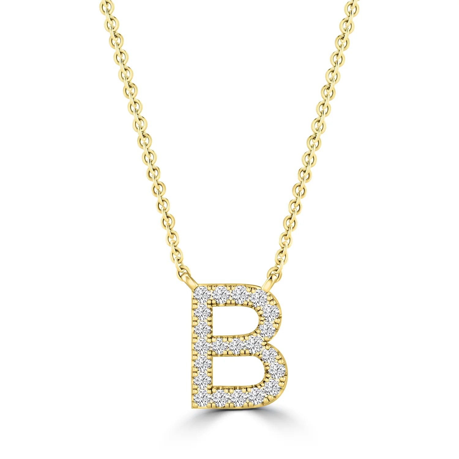 9k gold or white gold diamond initial pendant