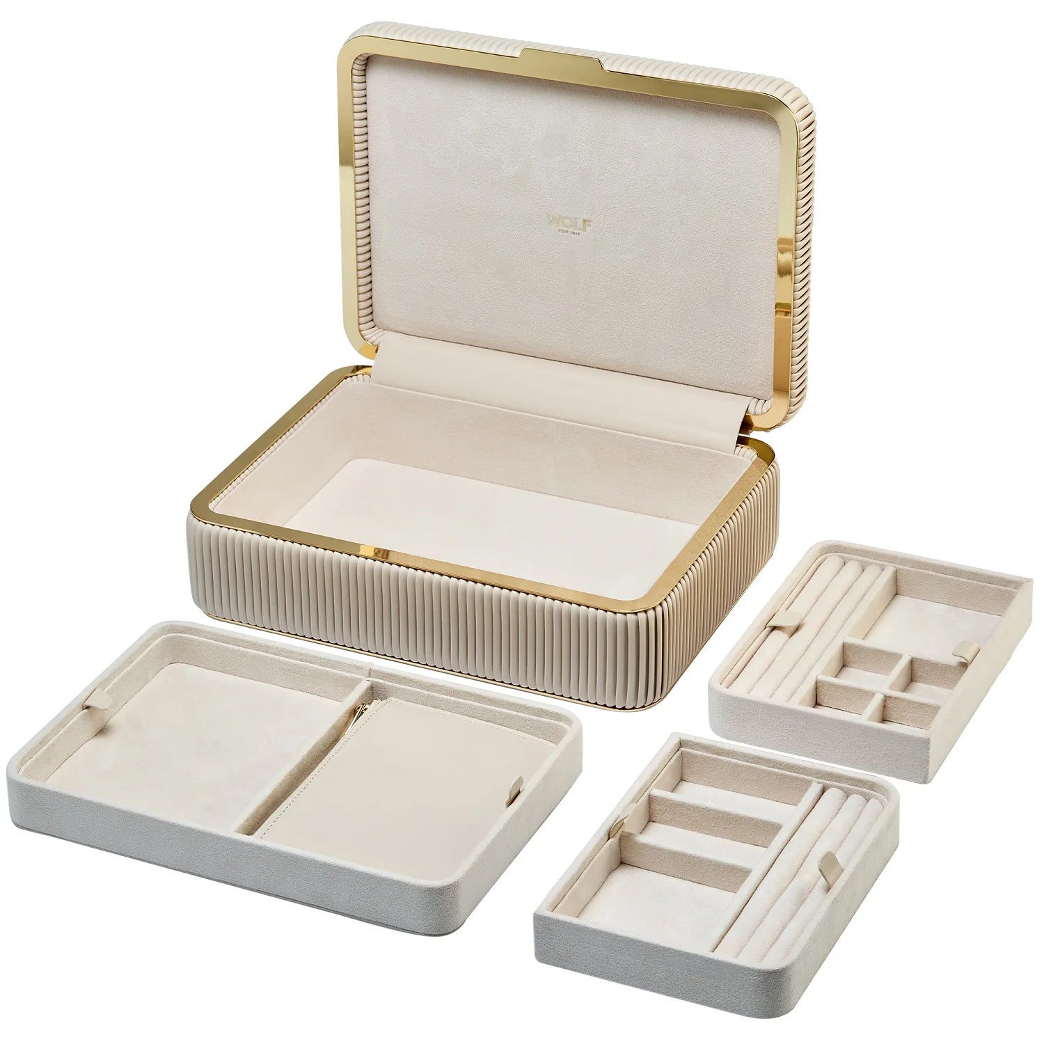 Wolf | "Bella" medium jewellery box | Bone
